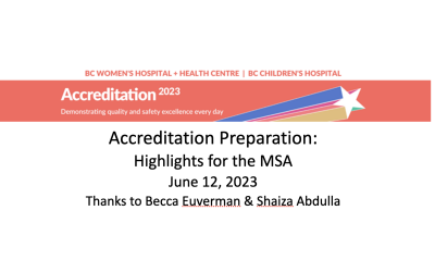 Accreditation Preparation: Highlights for the MSA